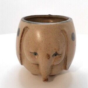Polka Dot Elephant Ceramic Coffee Mini Mug Cup Cute Adorable Kawaii Cottage Fun